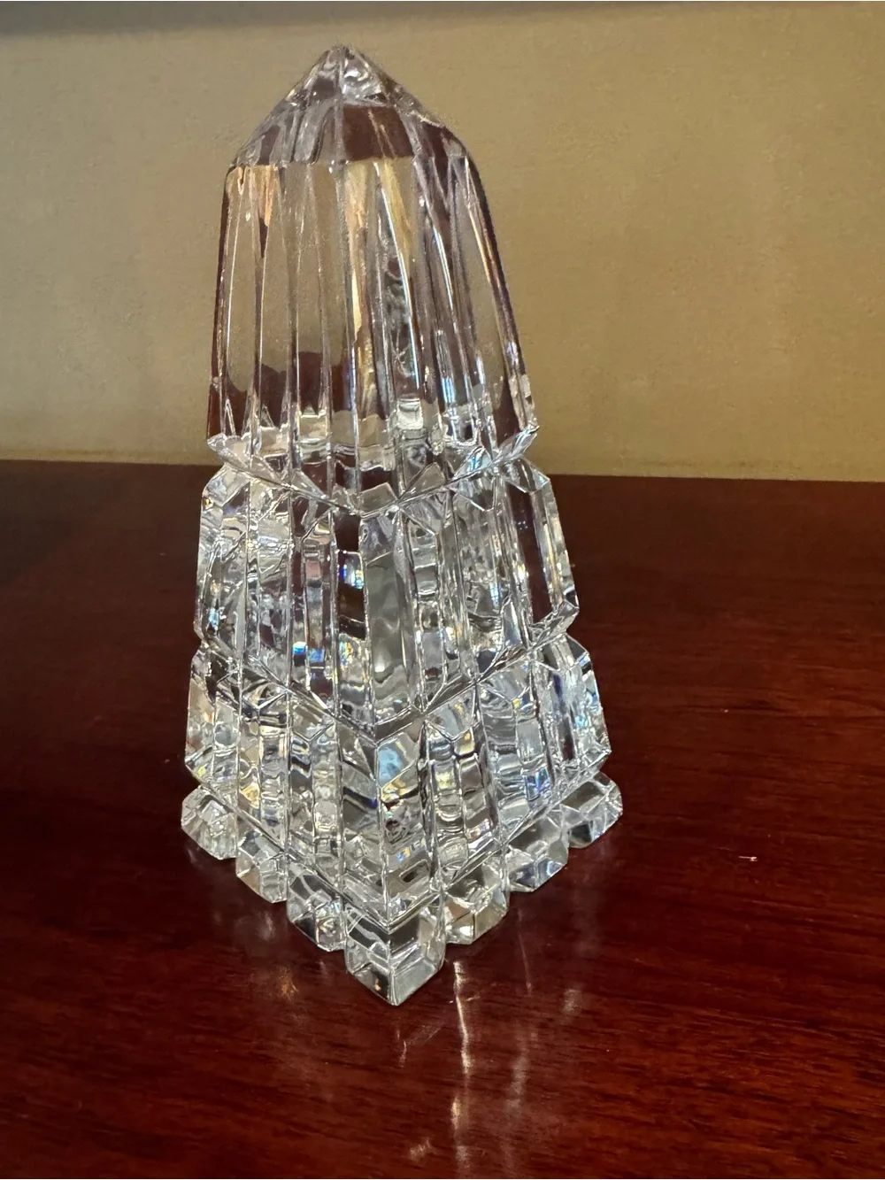 Waterford Crystal Clear Crystal Mantel Clock with Gold-Tone Bezel NIB